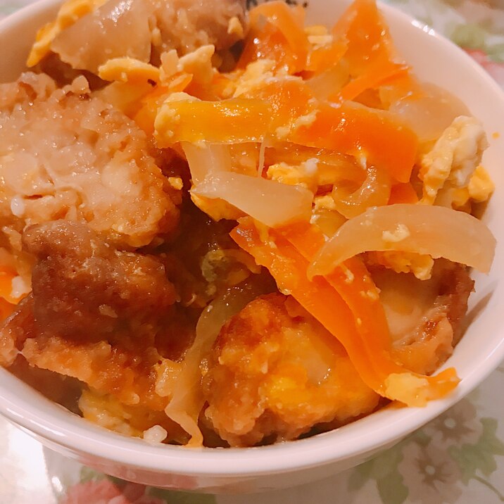 唐揚げの残りで♡卵とじ丼